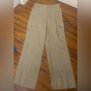 House of Harlow 1960 Beige Textured Linen Blend Pants